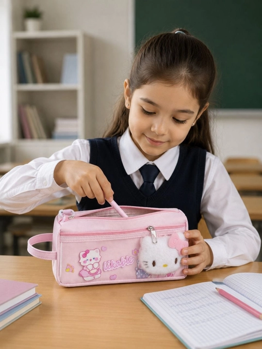 Maktab penali,Qizlar va o'g'il bolalar uchun qalamdon, fermuarli, keng va mustahkam