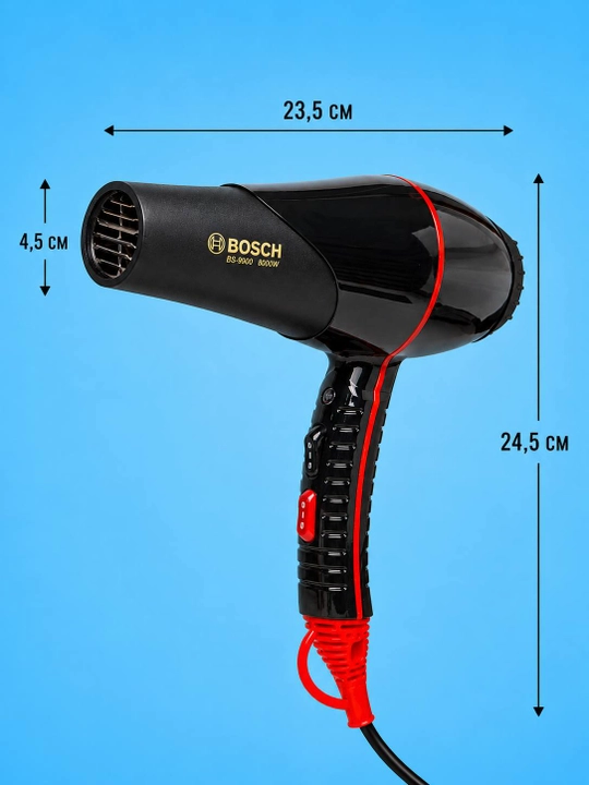 Professional soch quritish feN BS-9900 8000W, 2 ta nasadka - 
