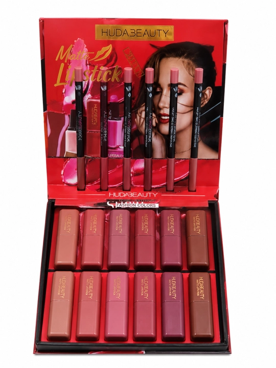 Набор матовых помад Huda Beauty – набор из 12 цветов - 