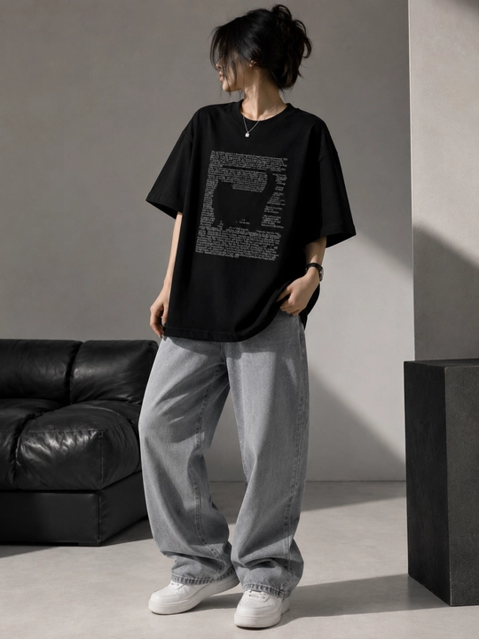 Футболка Oversize унисекс с котенком