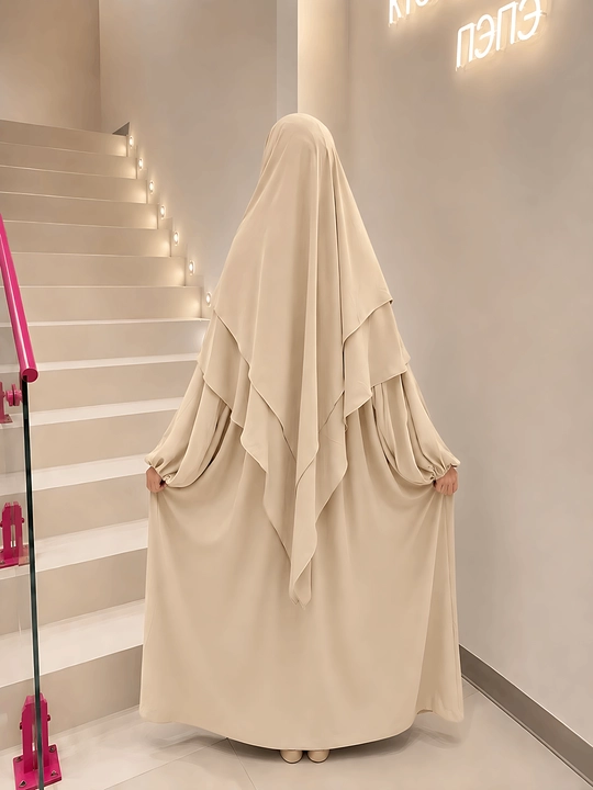 Abaya, ximar, hijobli ko'ylak + himar, umra ziyorati uchun, o'lcham oversayz 42-52