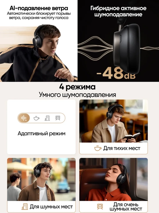 UGREEN Studio Pro HP206 Bluetooth 6.0 ANC simsiz quloqchin, Hi-Res LDAC, 120 soat