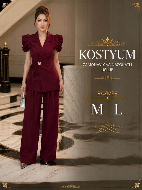 Ayollar shimli kostyumi, klassik kostyum, zamonaviy ayollar kostyumi, ofis uchun kostyum - 