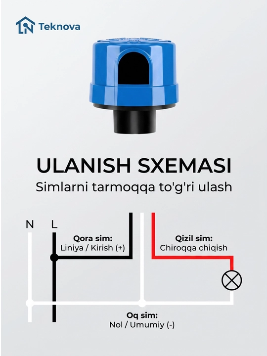Fotorele avtomatik yorug'lik datchigi, 6A, 10A, 25A, ko'cha yoritgichlari uchun