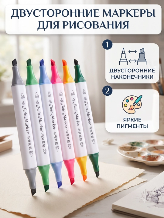 Набор акриловых маркеров, перманентные маркеры для рисования, 12/24/36 цветов