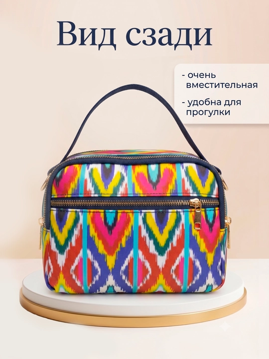 Женская мини-сумка через плечо, нейлоновая, 3 отделения и боковой кармашек
