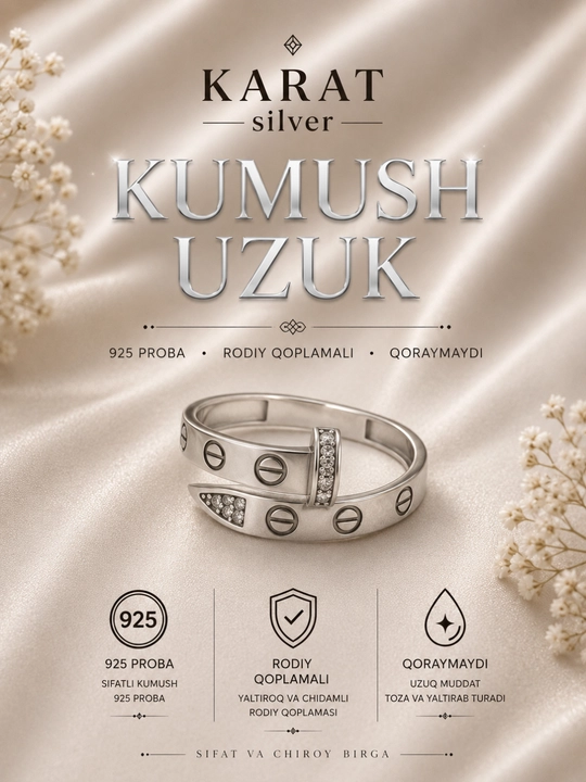Серебряные кольца 925 пробы с родиевым покрытием и фианитами, silver, кольцо из серебра - 