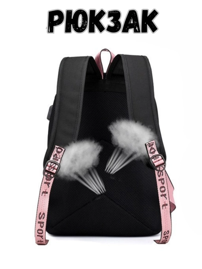 Ayollar uchun BLACKPINKK ryukzaki, zamonaviy maktab uchun ryukzak