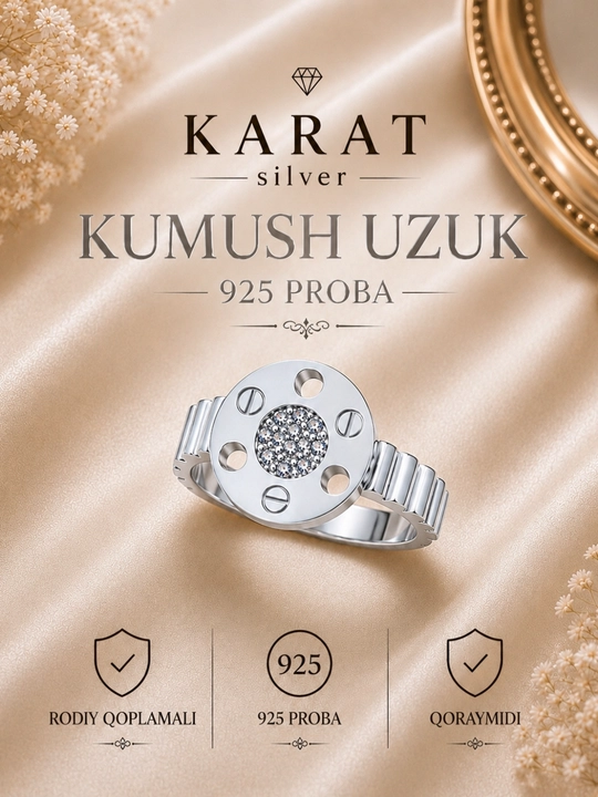 Серебряные кольца 925 пробы с родиевым покрытием и фианитами, silver, кольцо из серебра