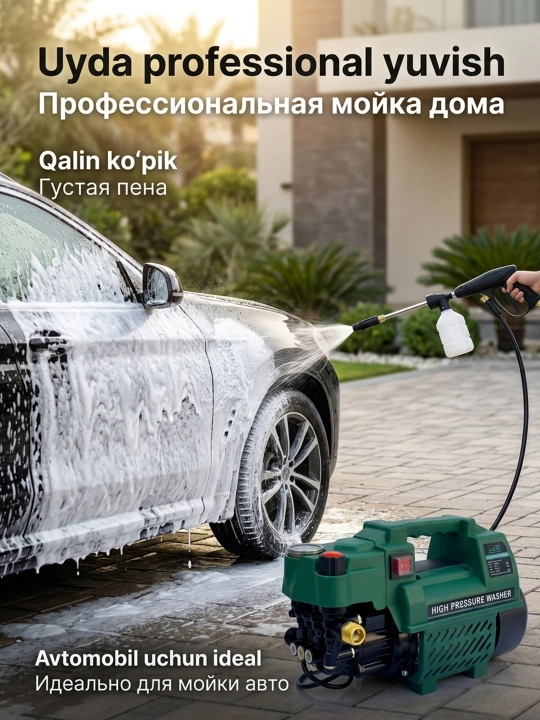 MOON мойка высокого давления 2200 Вт, шланг 7 м, мойка авто оборудование садовая техника