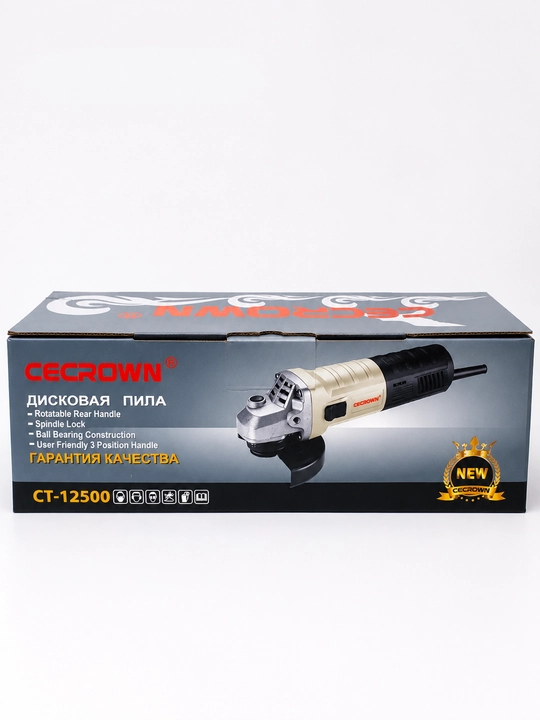 CECROWN BOLGARKA 180 mm burchakli silliqlash mashinasi, 1300 Vt