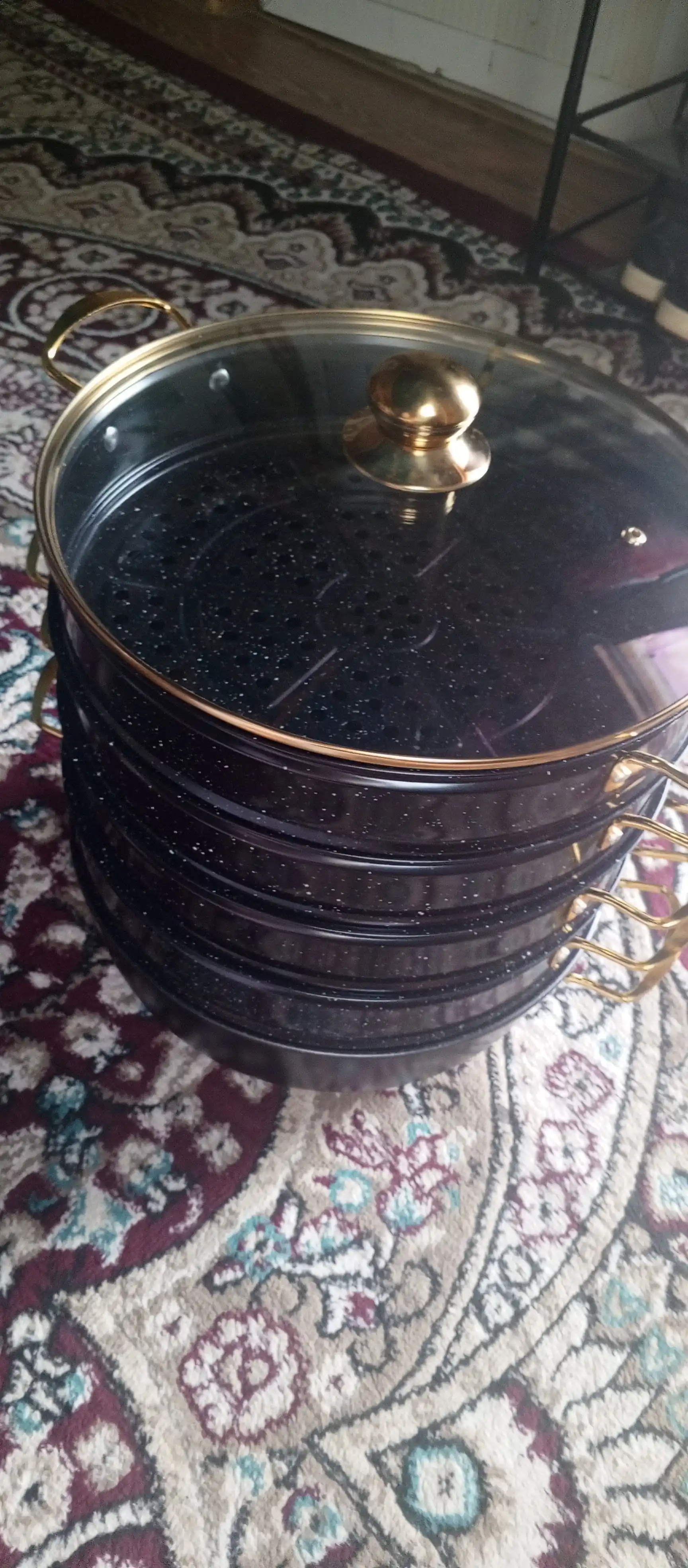 GOLD Bohemia manti qasqon, 4 qavat, granit,\ montiqozon