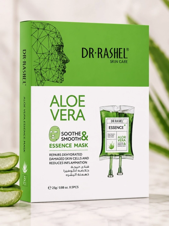 DR.RASHEL Aloe Vera Essence Mask - Aloe vera bilan yuz niqobi, namlovchi va tinchlantiruvchi - 