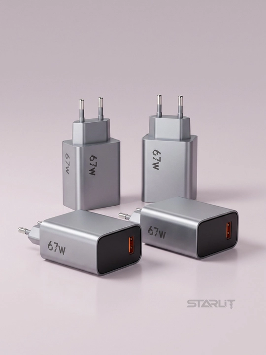 USB-C 67 Vt quvvatlagich, smartfon va planshet uchun tez zaryadlash adapteri