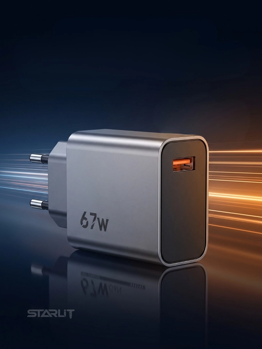 USB-C 67 Vt quvvatlagich, smartfon va planshet uchun tez zaryadlash adapteri