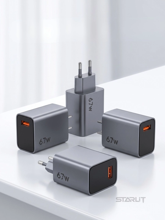 USB-C 67 Vt quvvatlagich, smartfon va planshet uchun tez zaryadlash adapteri