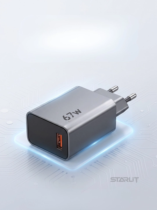 USB-C 67 Vt quvvatlagich, smartfon va planshet uchun tez zaryadlash adapteri