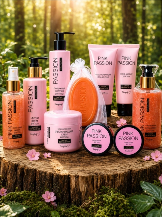 Pink Passion – набор для ухода за телом из 4 средства, гель для душа, крем, скраб, лосьон