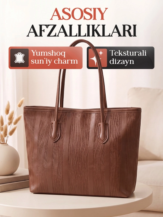 Katta sumkalar ayollar uchun, shopper sumka eko charmdan