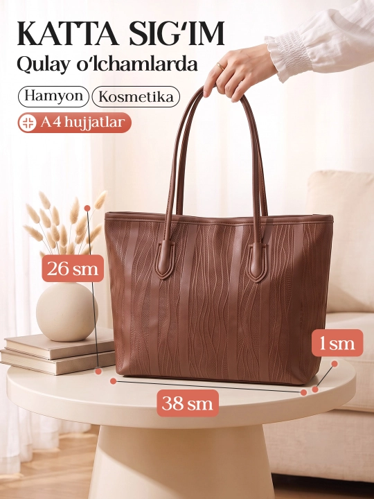 Katta sumkalar ayollar uchun, shopper sumka eko charmdan