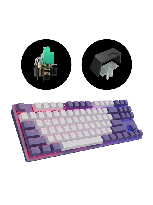 Dark Project One KD87A mexanik o‘yin klaviaturasi, RGB, simli, TKL
