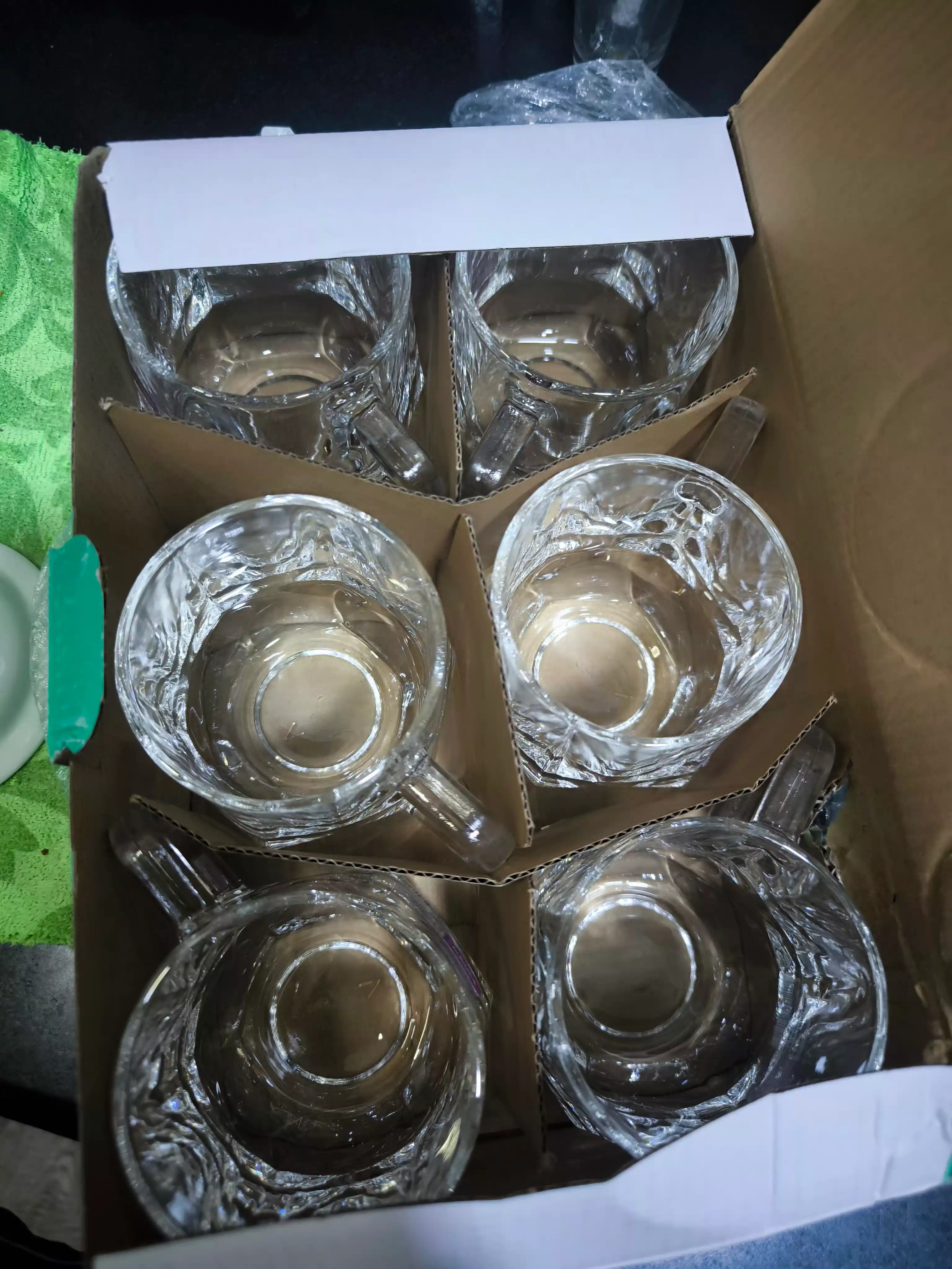 Choy va qahva uchun shisha krujkalar to‘plami, 6 dona, 280 ml 
