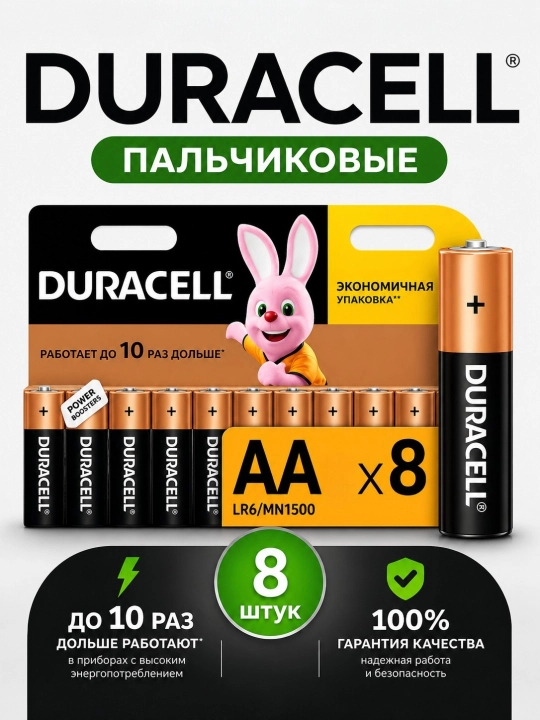 Батарейки Duracell, ААА и АА, 1,5В