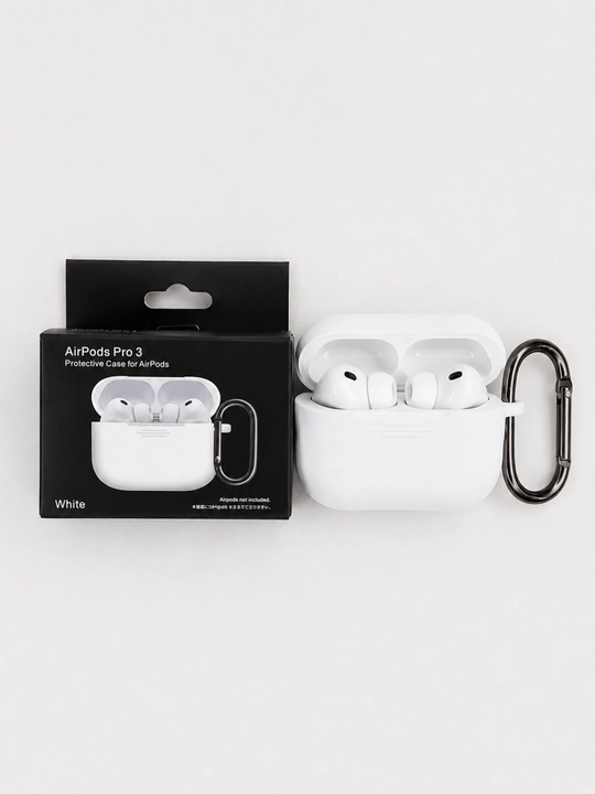 Чехол для AirPods Pro 3 (2025) силиконовый с карабином, противоударный - 