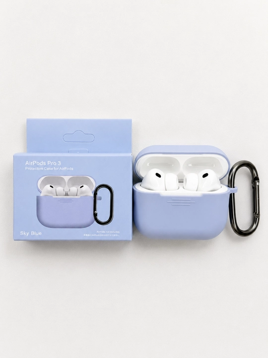 Чехол для AirPods Pro 3 (2025) силиконовый с карабином, противоударный - 