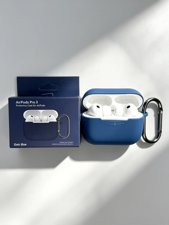 Чехол для AirPods Pro 3 (2025) силиконовый с карабином, противоударный - 