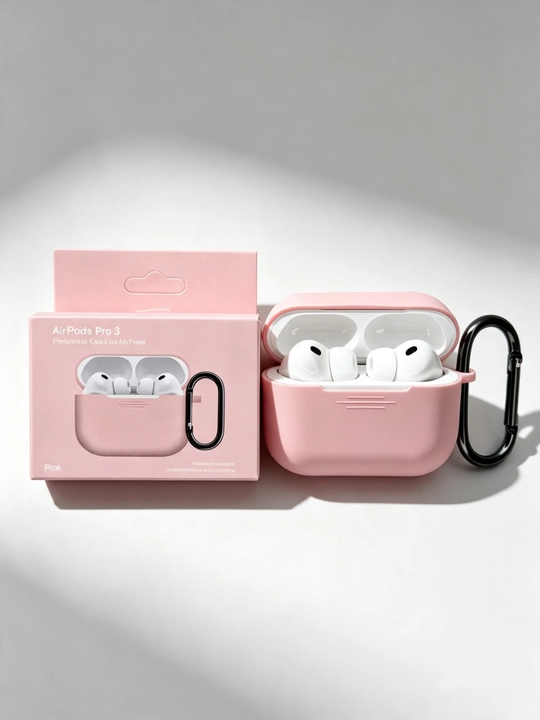 Чехол для AirPods Pro 3 (2025) силиконовый с карабином, противоударный - 