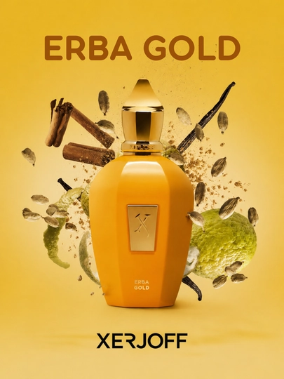 Erba Gold Xerjoff unisex parfyum flakonlarda - 