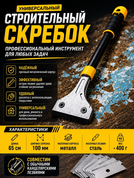 Скребок строительный универсальный 65 см - 