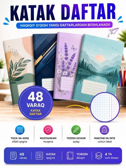 Daftar, 48 varaq, 5 va 10 dona
