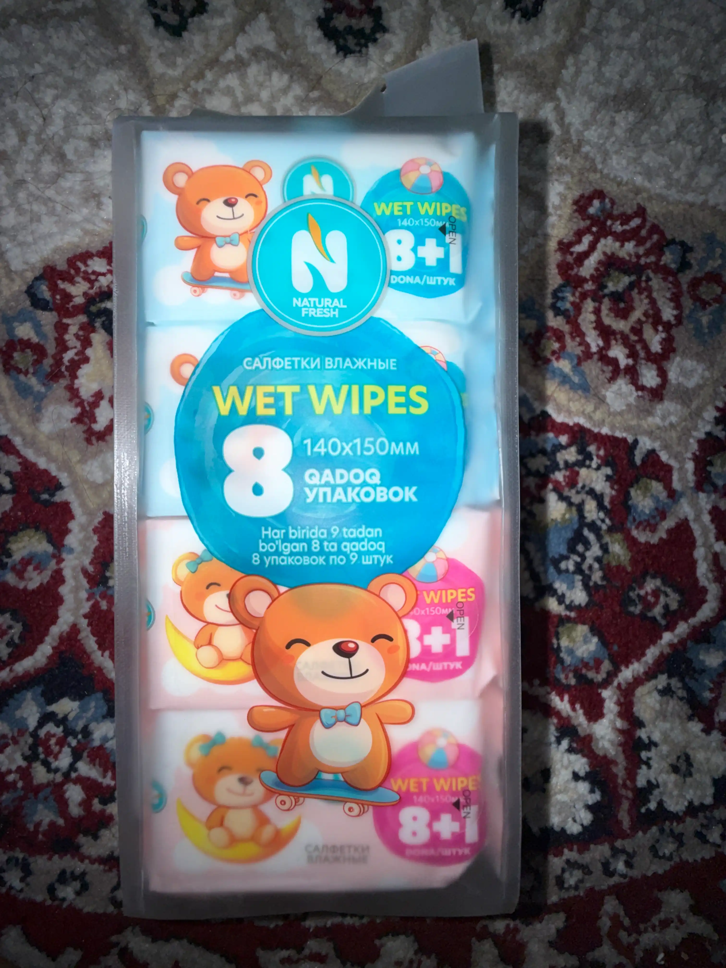 Влажные салфетки ''Natural Fresh'', super mini, 8 + 1