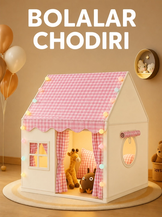 Bolalar o‘yin chodiri, bolalar va o‘yinchoqlar uchun uycha, chodir - 