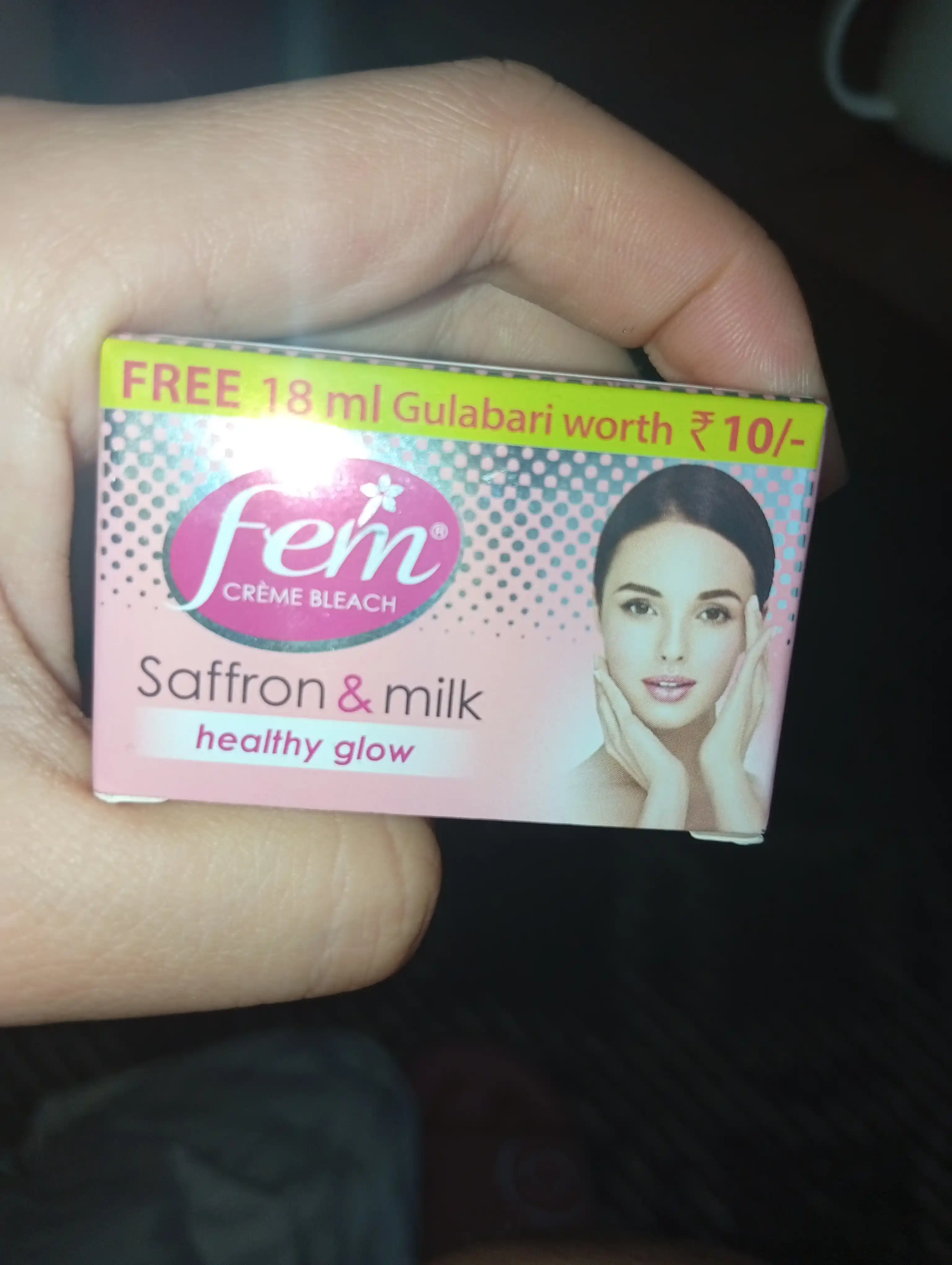 Fem Saffron & Milk yuz va qosh tuklarini oqartiruvchi krem, 8 g va 40 gr