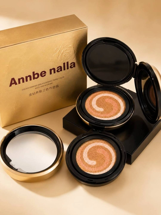 Annbe Nalla Golden Diamond Skin Nourishing кушон для лица 3 в 1, 13 г + 13 г