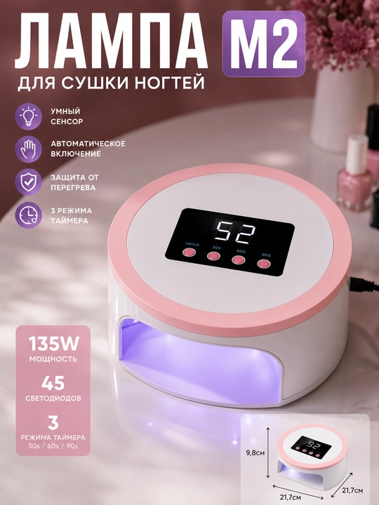 Professional manikyur va pedikyur uchun lampa, 135W, tirnoqlarni quritish uchun