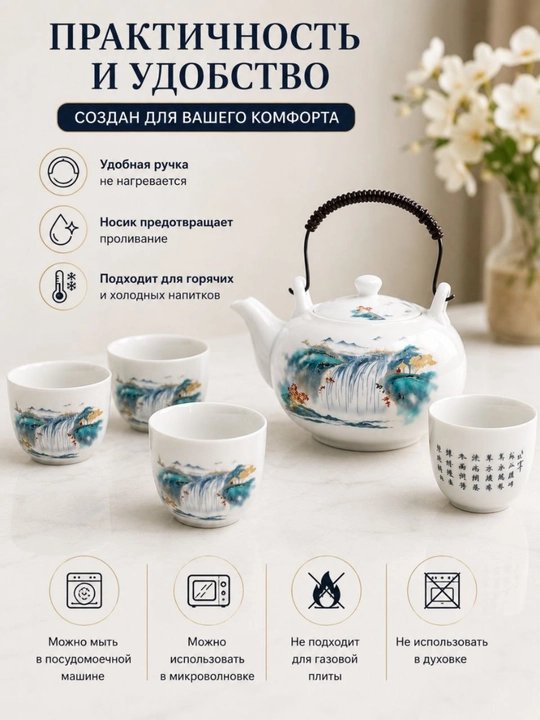 Керамический чайник, 1,5 литра, в форме уточки, заварочный чайник
