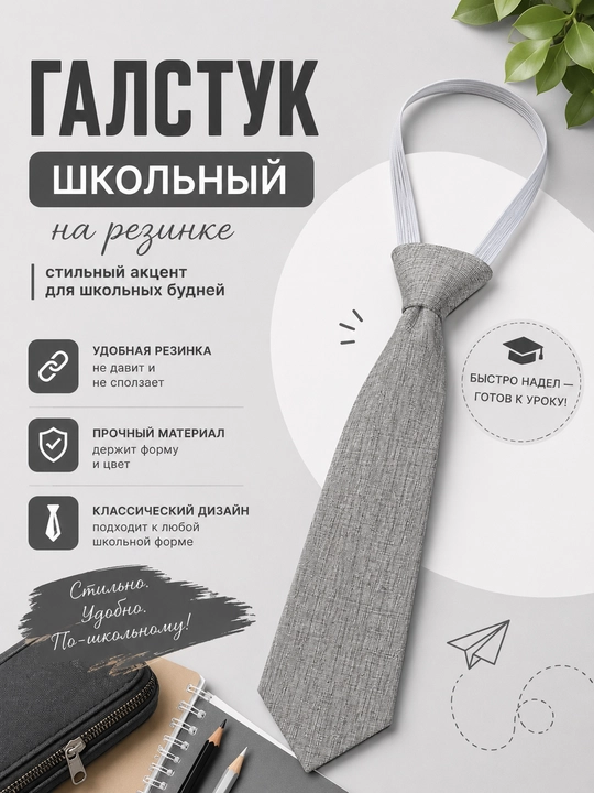 Галстук детский, школьный, для девочек и мальчиков - 