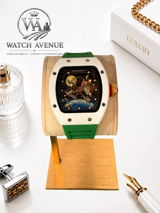 Наручные часы в Richard Mille, кварцевые, с календарем, силиконовый ремешок