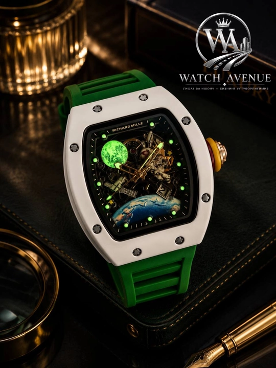 Наручные часы в Richard Mille, кварцевые, с календарем, силиконовый ремешок
