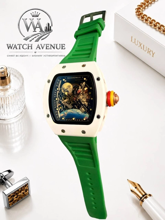 Наручные часы в Richard Mille, кварцевые, с календарем, силиконовый ремешок