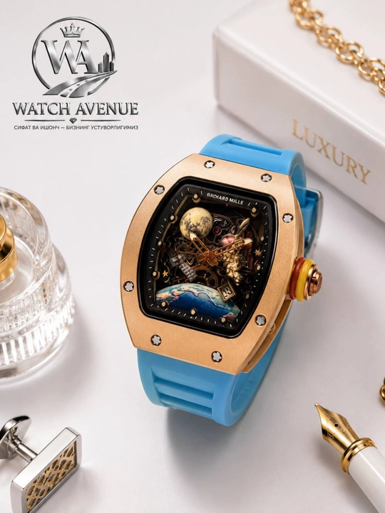 Наручные часы в Richard Mille, кварцевые, с календарем, силиконовый ремешок