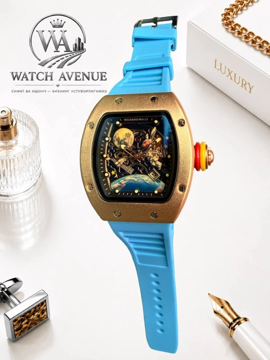 Наручные часы в Richard Mille, кварцевые, с календарем, силиконовый ремешок