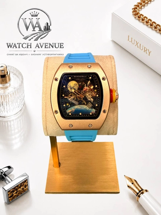 Наручные часы в Richard Mille, кварцевые, с календарем, силиконовый ремешок