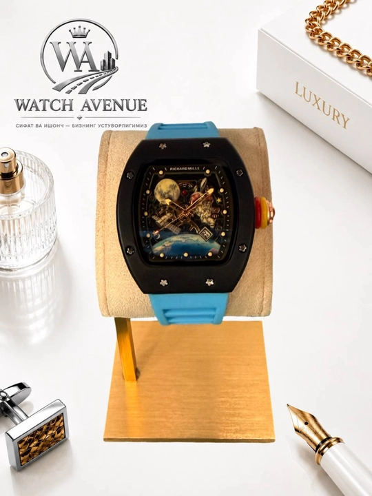 Наручные часы в Richard Mille, кварцевые, с календарем, силиконовый ремешок
