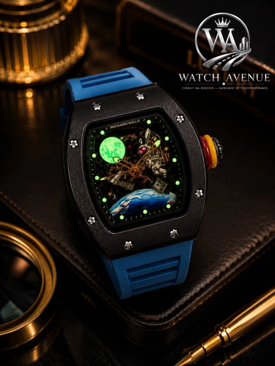 Наручные часы в Richard Mille, кварцевые, с календарем, силиконовый ремешок