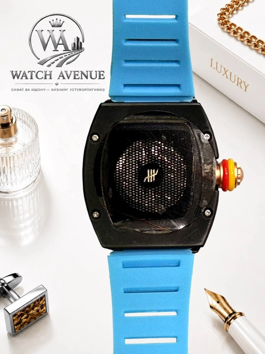 Наручные часы в Richard Mille, кварцевые, с календарем, силиконовый ремешок